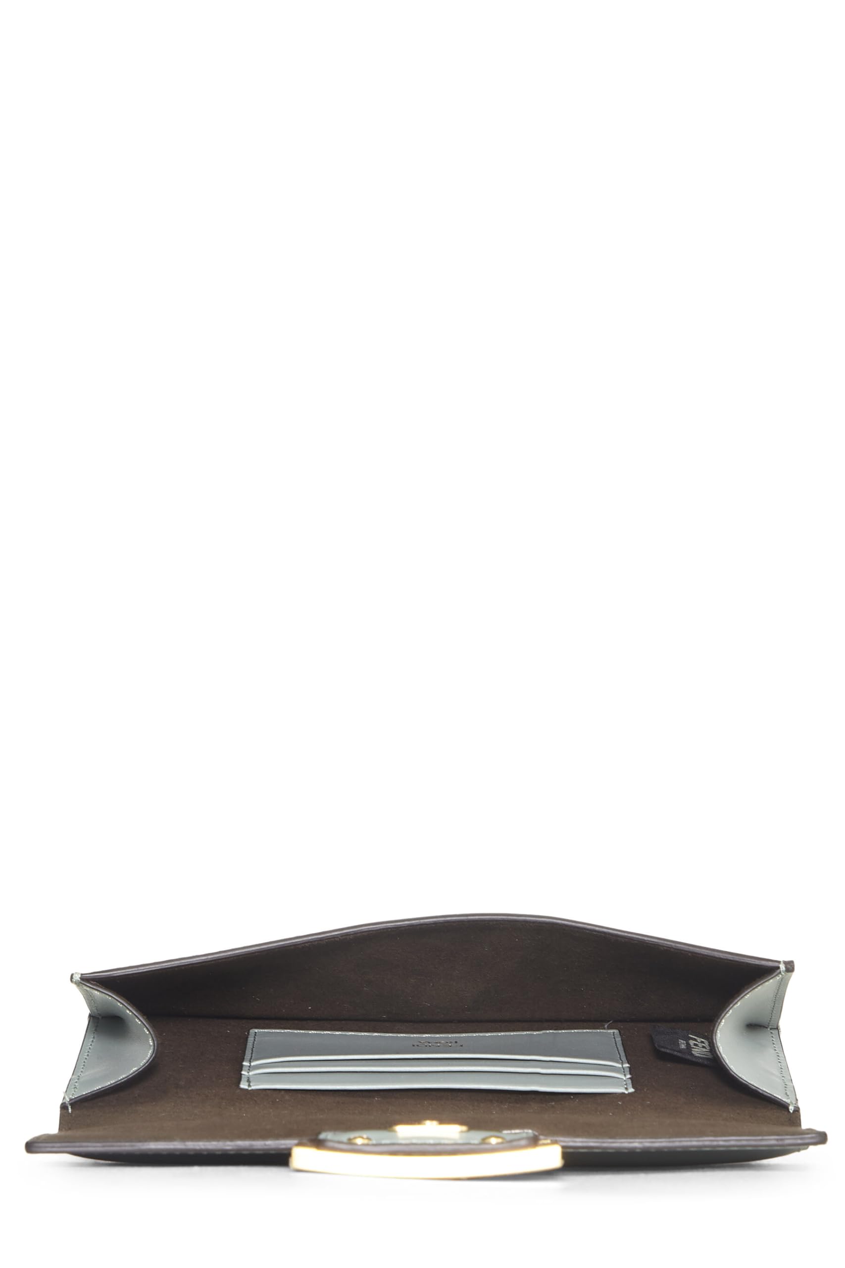 Fendi, Blue Leather Flat Baguette Bag Mini, Blue