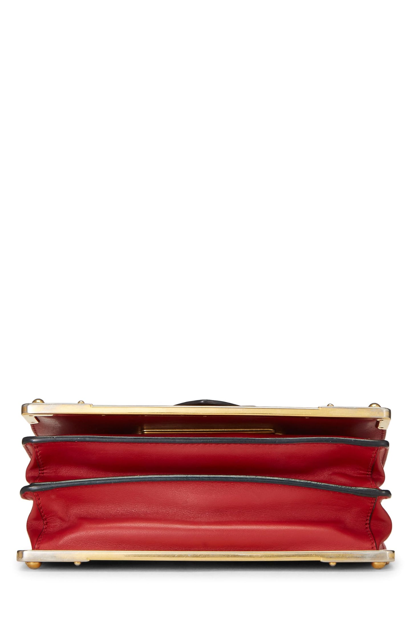Prada, Red & Black Leather Cahier Crossbody, Red