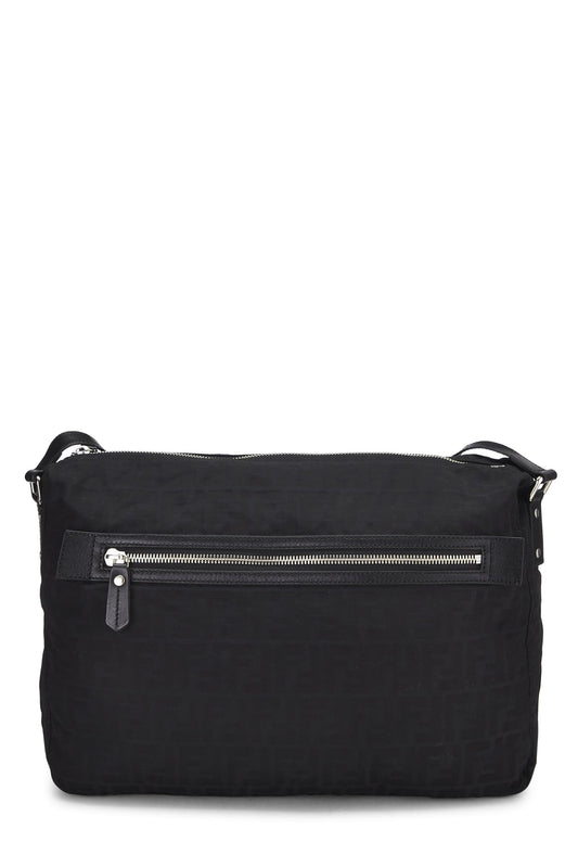 Fendi, Black Zucchino Nylon Messenger Bag, Black