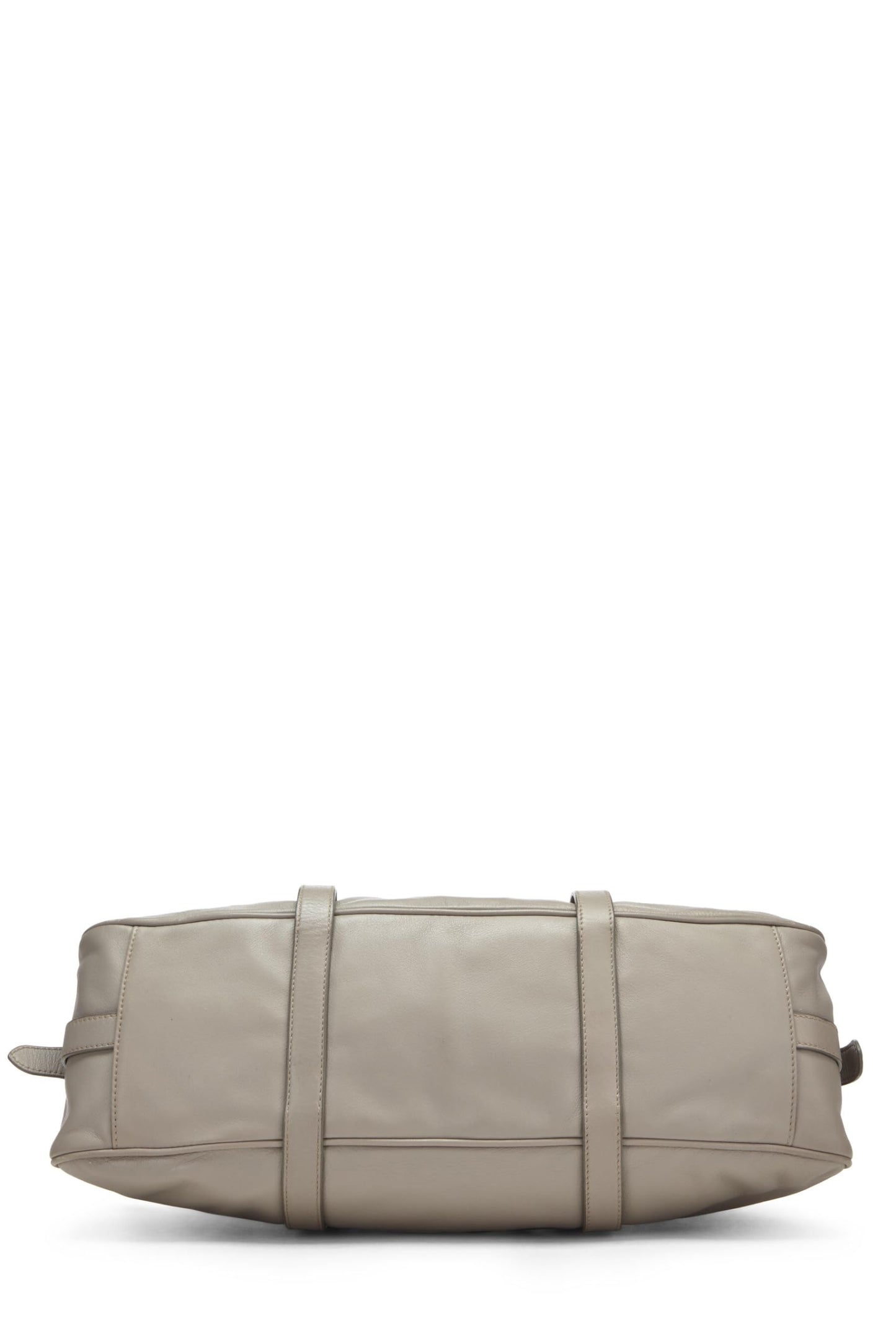 Prada, Grey Calfskin Convertible Buckle Handbag, Grey