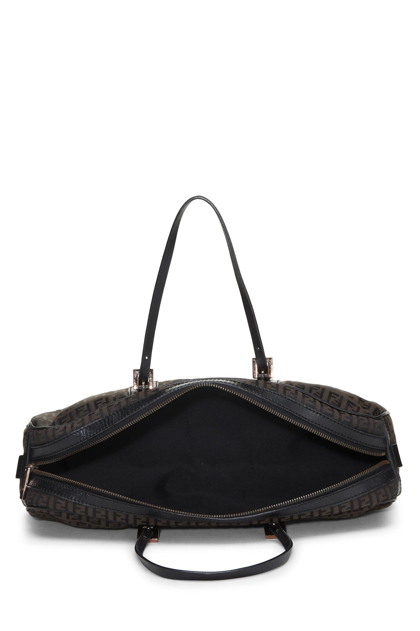 Fendi, Black Zucchino Boston Bag Long, Black