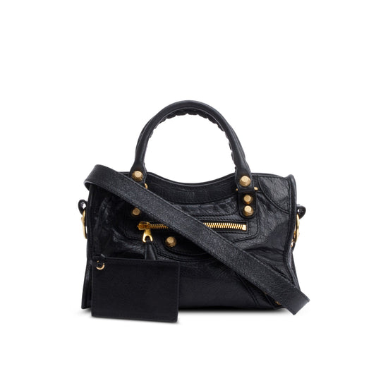 Balenciaga Black Agneau Leather Classic Mini City Bag