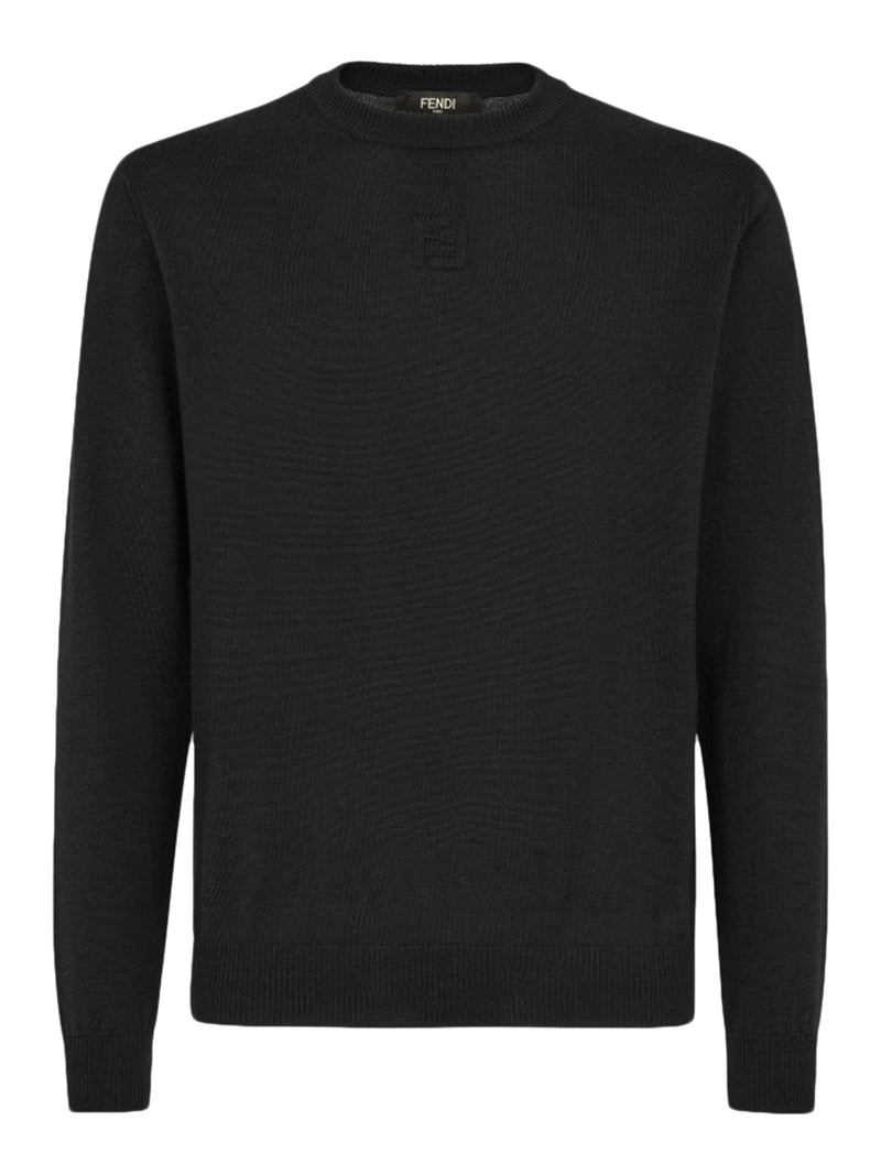 Fendi Men Black Wool Sweater