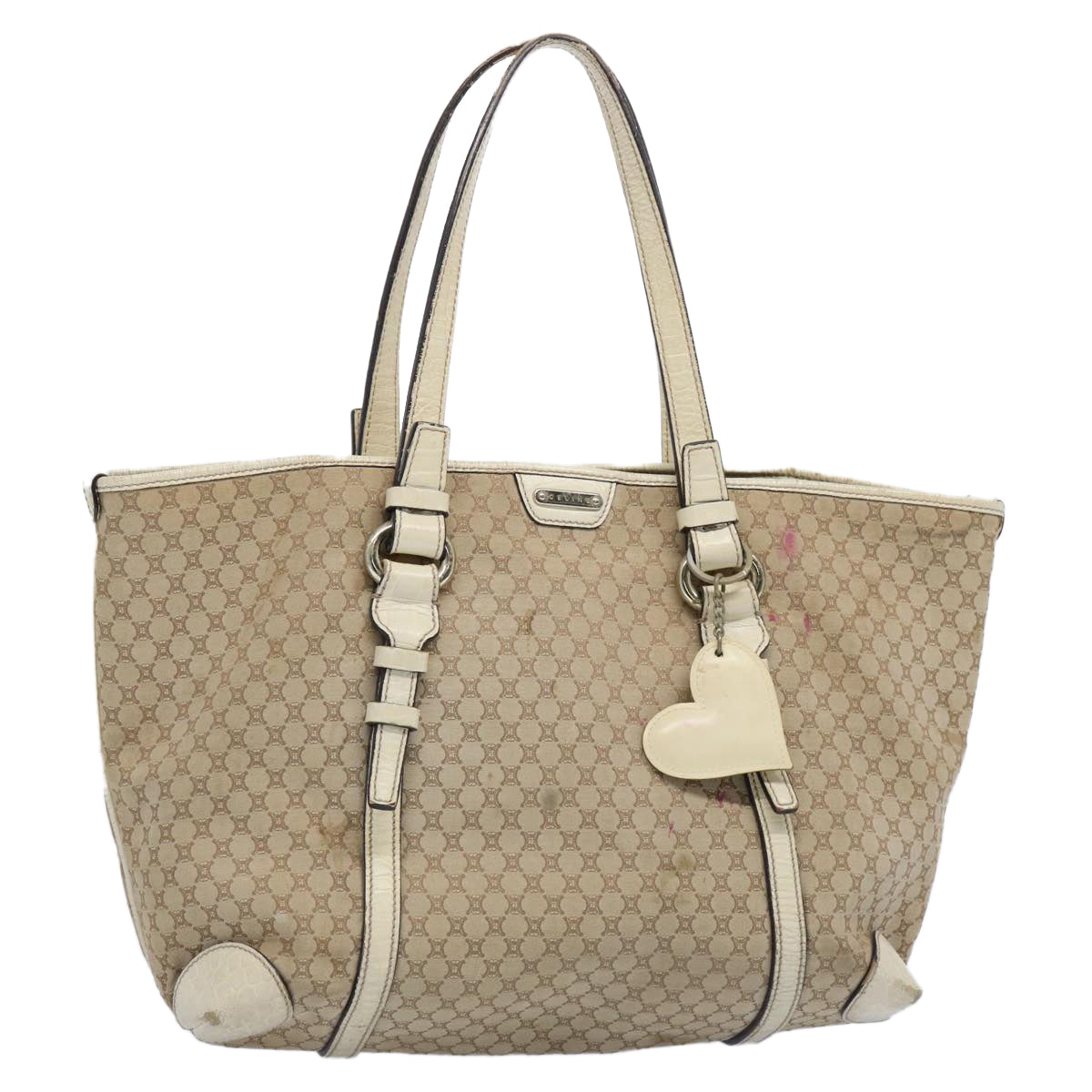 Luxury CELINE Macadam Canvas Tote Bag Beige 62341