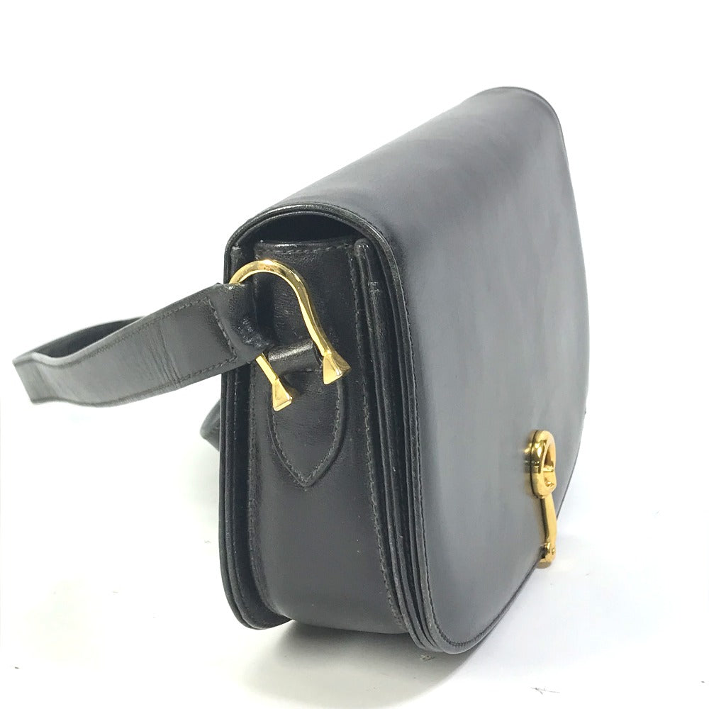 GUCCI Shoulder Bag leather black Old Gucci horsebit old gucci Women