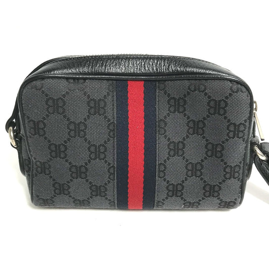 GUCCI Shoulder Bag 680128 Canvas / leather black Balenciaga Balenciaga collaboration Hacker Project GG