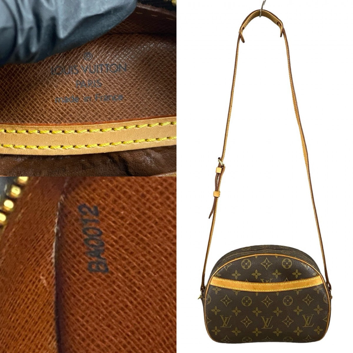 LOUIS VUITTON Shoulder Bag Leather, PVC Brown Monogram Blois Women