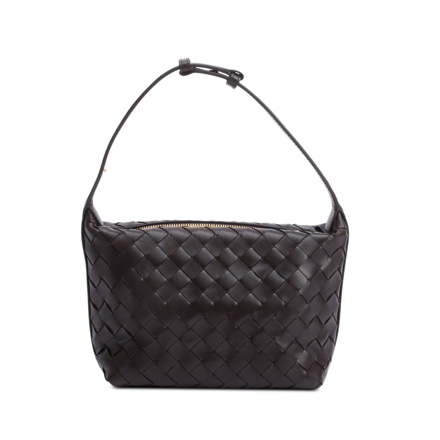 Bottega Veneta Brown Intrecciato Leather Mini Wallace Bag