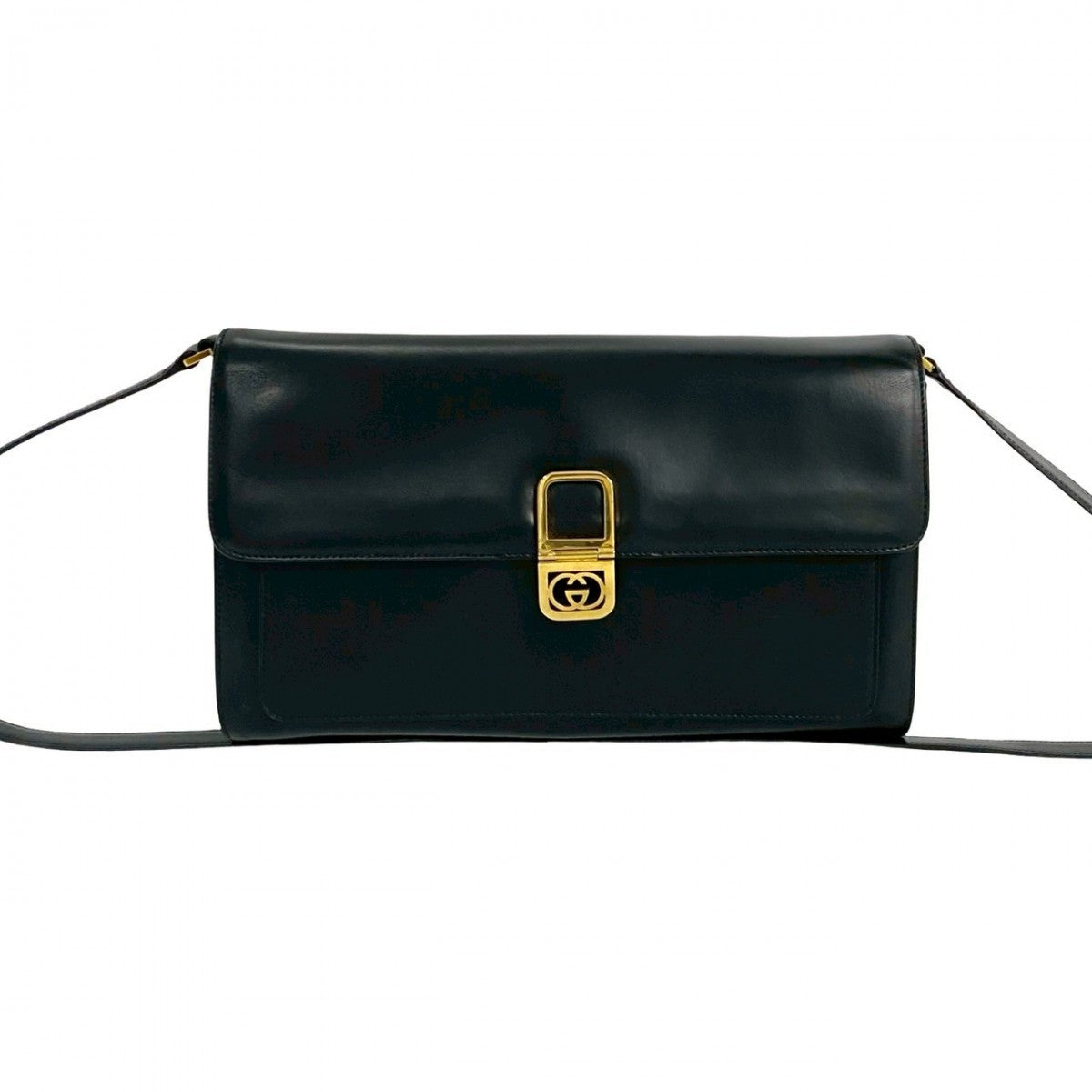 GUCCI Shoulder Bag leather black GG logoMetal Women