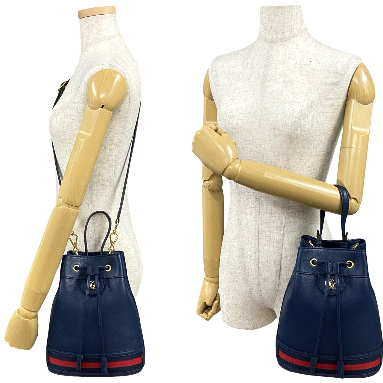 Gucci Ophidia Leather 2way Bucket Bag