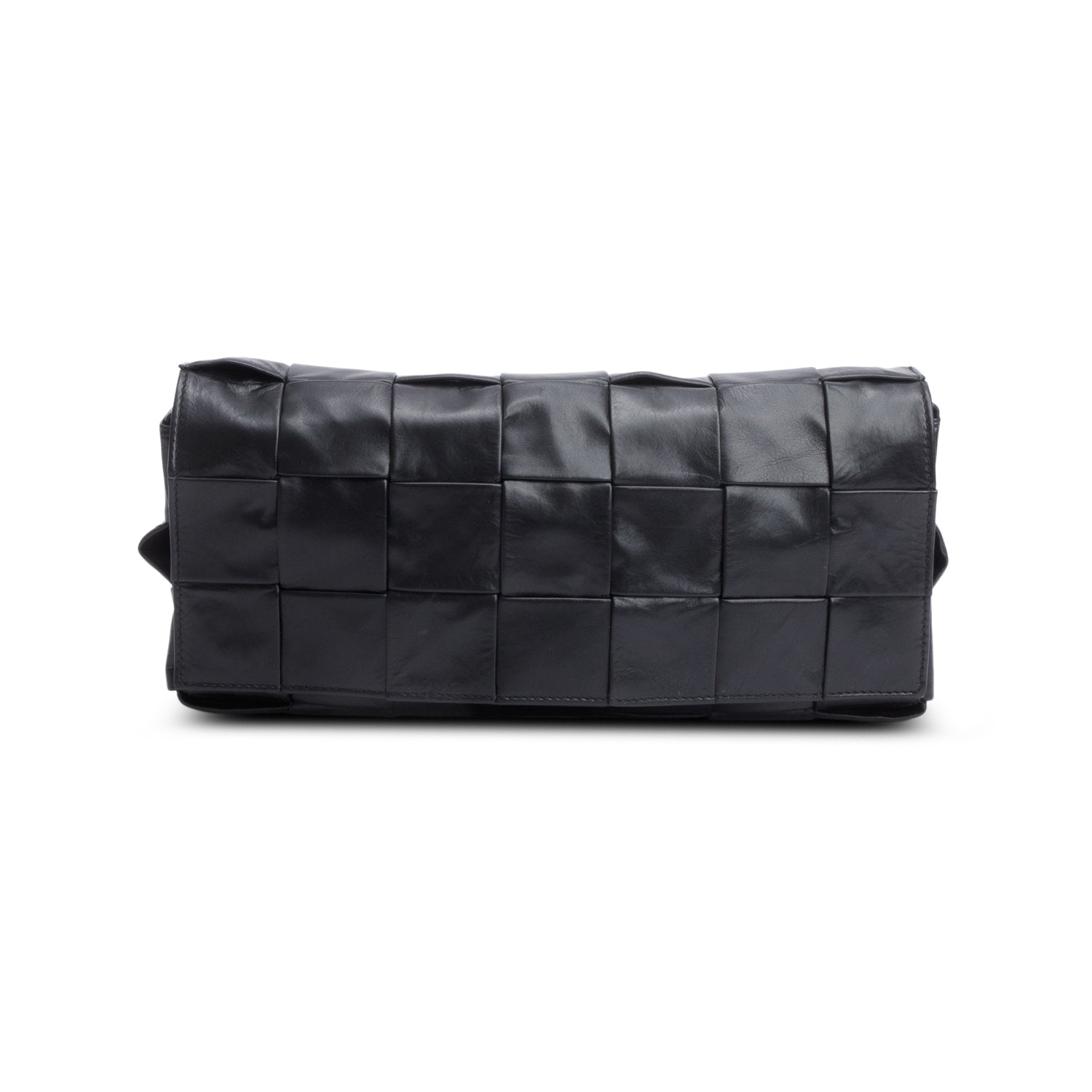 Bottega Veneta Black Paper Intrecciato The Stretch Cassette Bag
