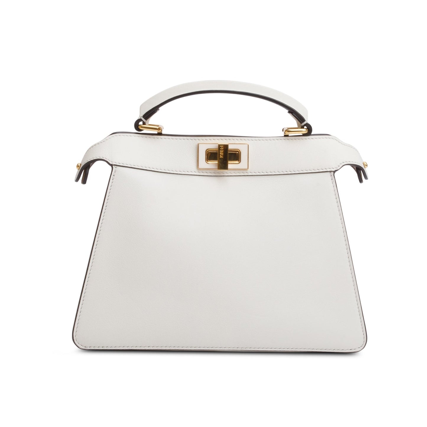 Fendi White/Tan Bicolor Nappa Leather Small Peekaboo ISeeU Bag