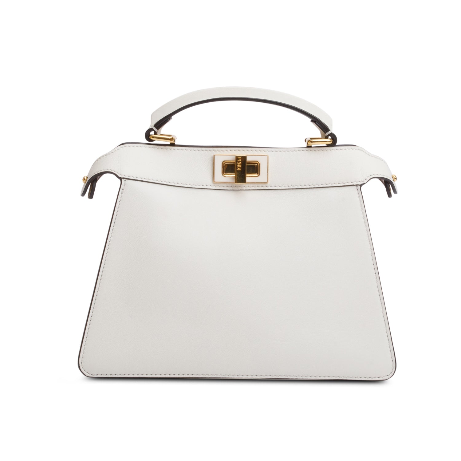 Fendi White/Tan Bicolor Nappa Leather Small Peekaboo ISeeU Bag