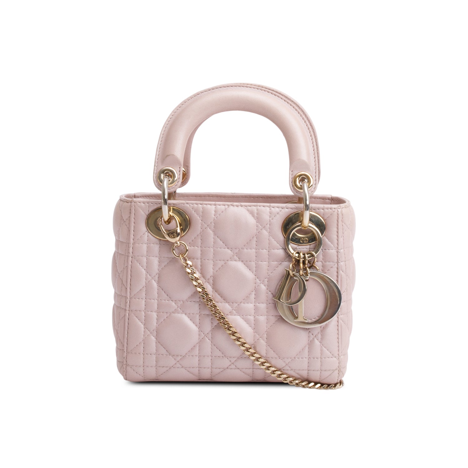 Christian Dior Pink Cannage Leather Mini Lady Dior Bag