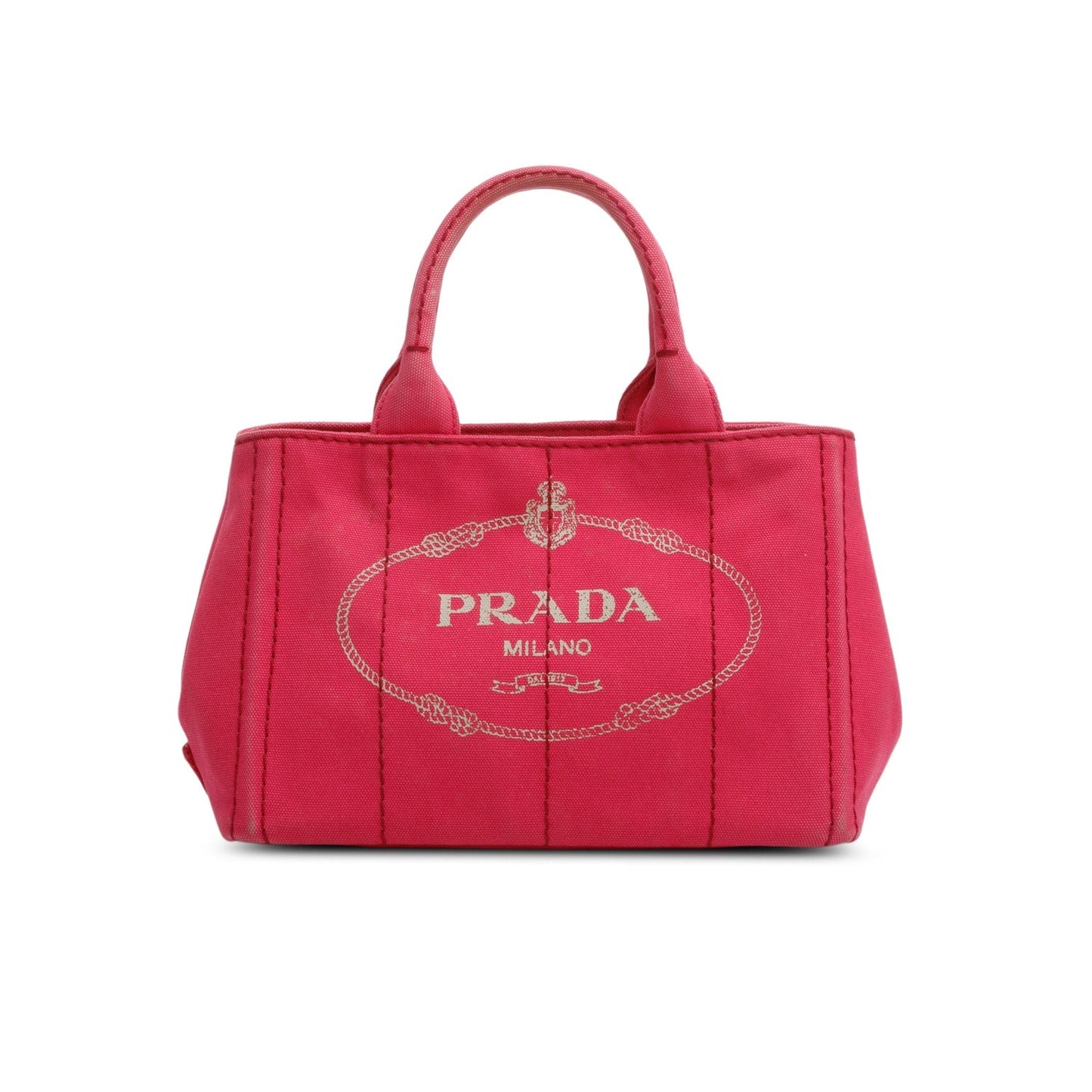 Prada Pink Canvas Small Canapa Logo Tote