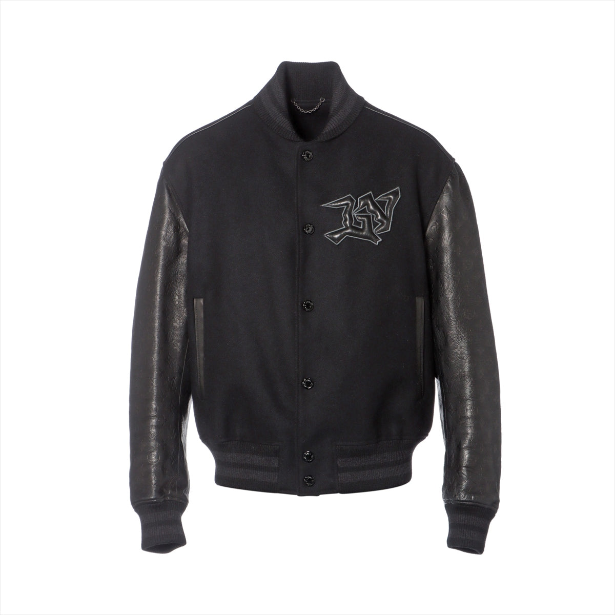 Louis Vuitton 22AW Wool x Leather St 46 Black x Grey RM222V Monogram Emboslezer and Wool Bronzone