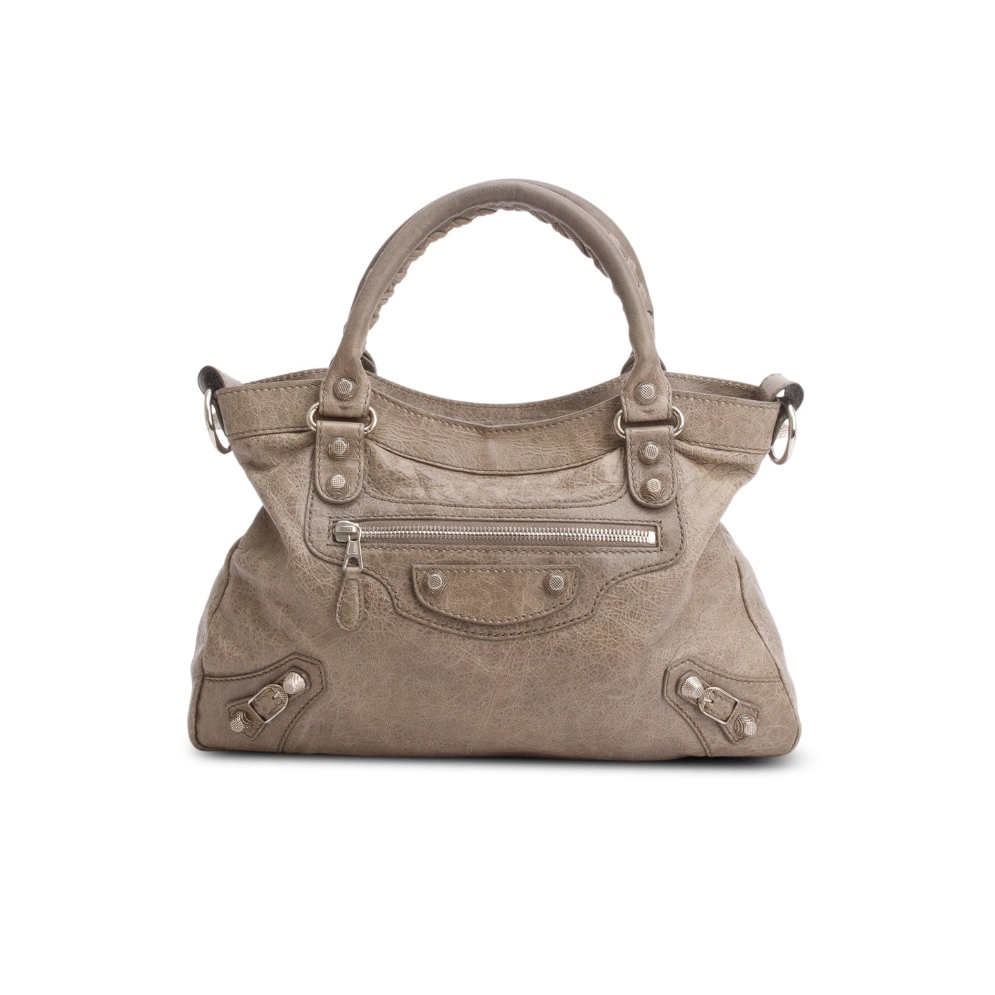 Balenciaga Taupe Motocross Agneau Leather Giant 12 City Bag