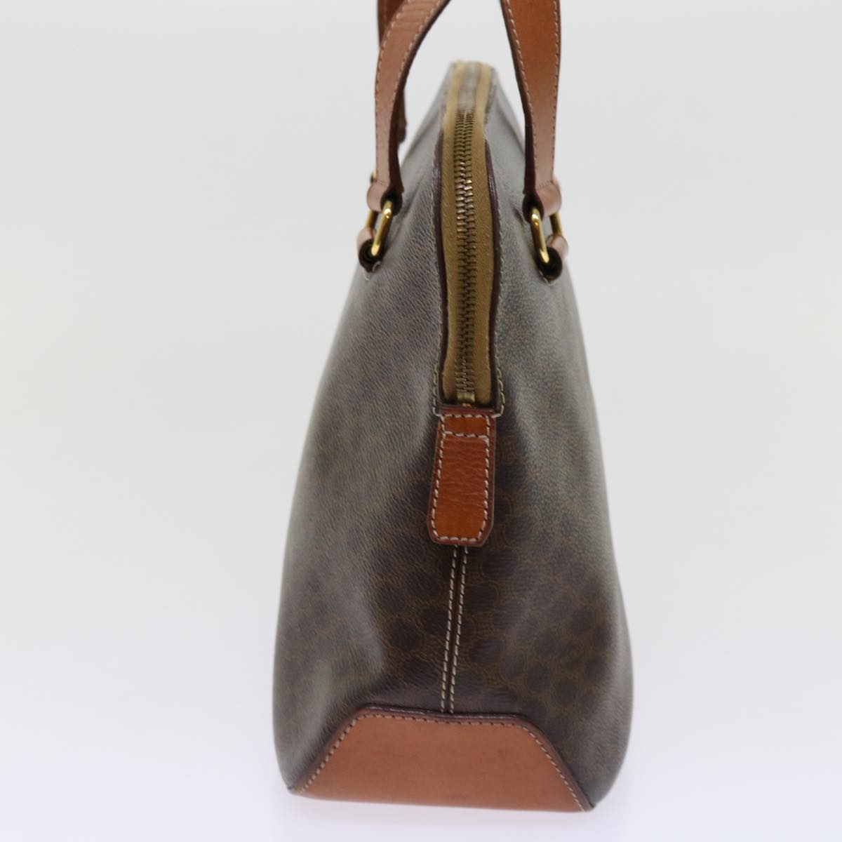 Luxury CELINE Macadam Canvas Hand Bag PVC Leather Brown 63444