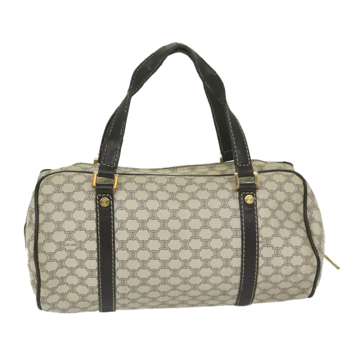 Luxury CELINE Macadam Canvas Hand Bag PVC Leather Whe 63493