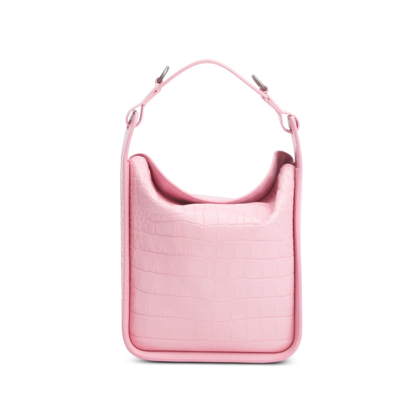 Balenciaga Pink Croc-Embossed Leather Tool 2.0 Small N/S Tote