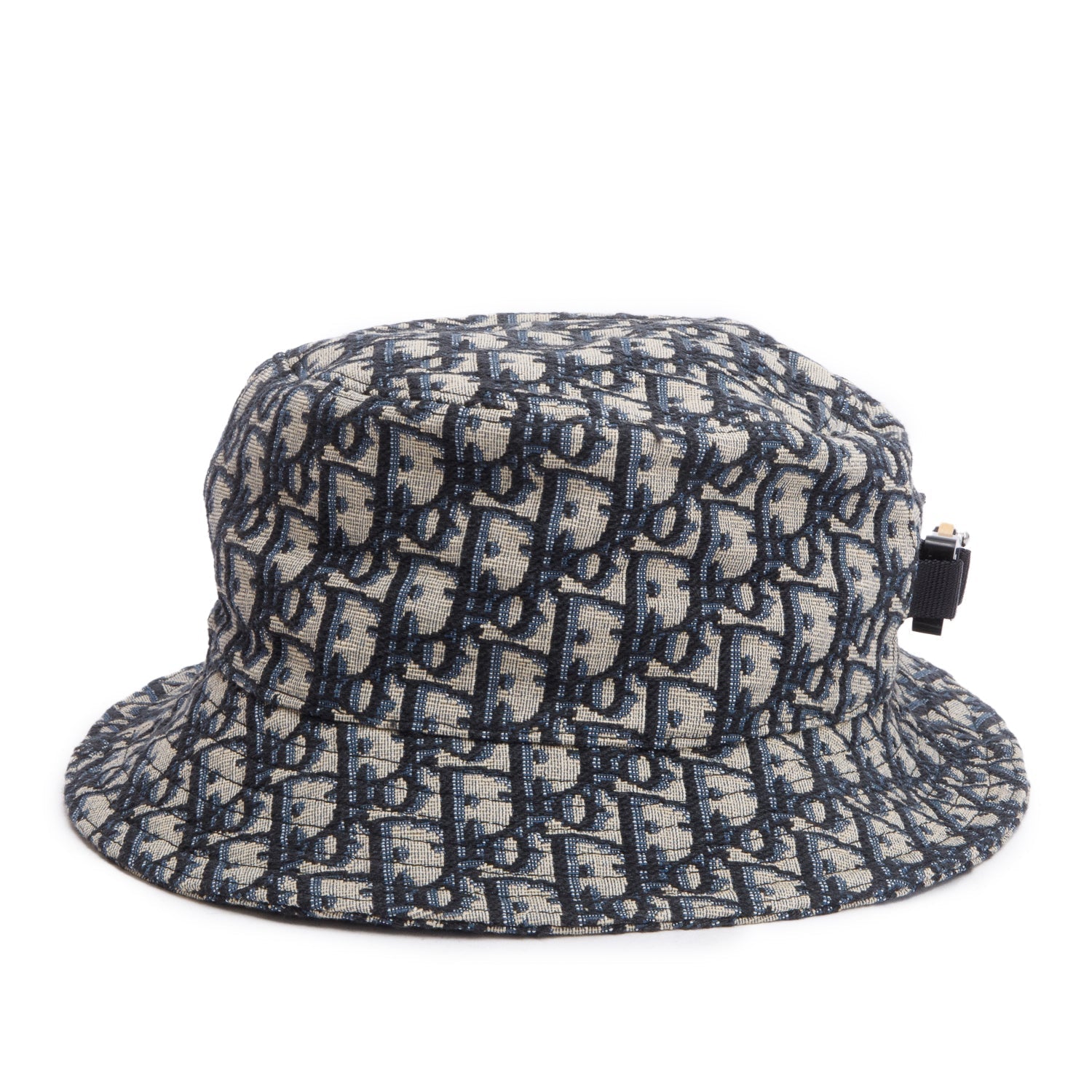 Christian Dior Navy Oblique Buckle Bucket Hat, Size M