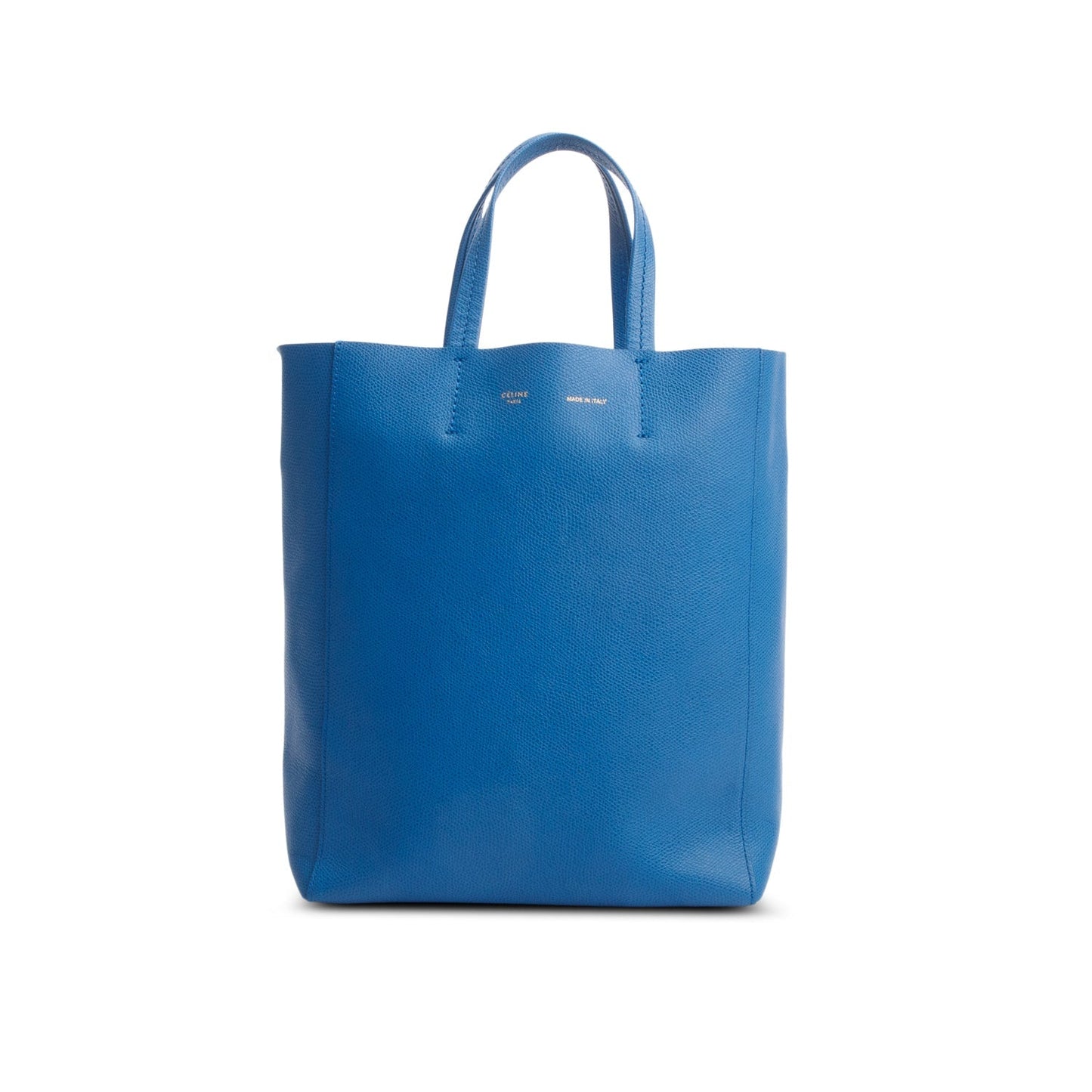 Celine Blue Grained Calfskin Small Vertical Cabas Tote