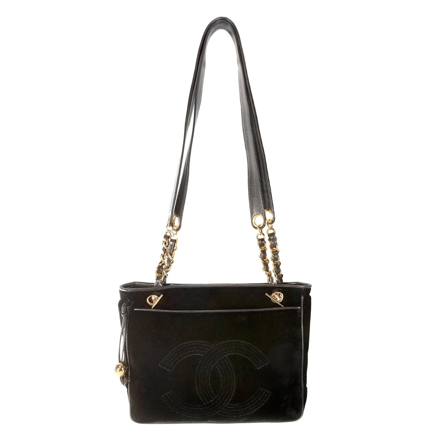 Chanel Black Velvet CC Tote