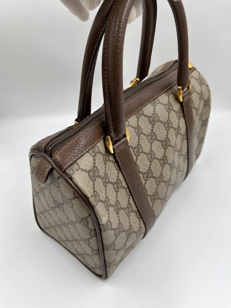 Gucci Boston Leather Canvas Shoulder Bag Style 2
