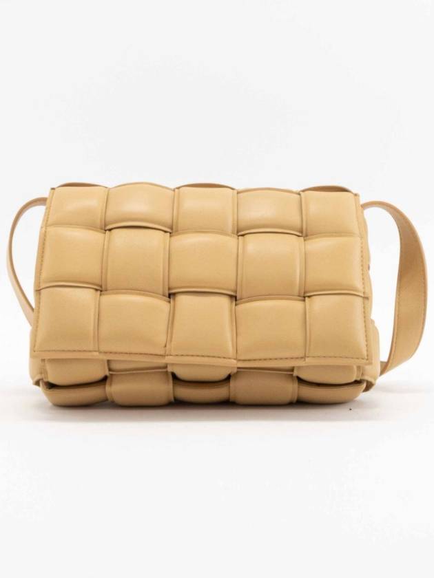 Luxury Bottega Veneta Gold Padded Cassette Cross Bag Almond