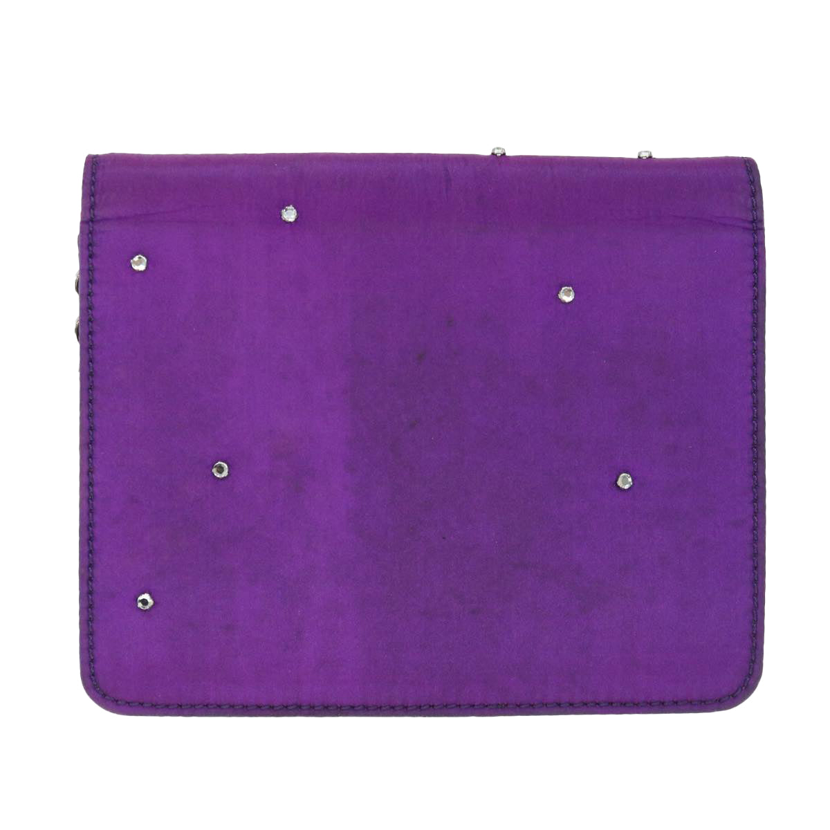 Luxury CELINE Chain Pouch Satin Purple 64134