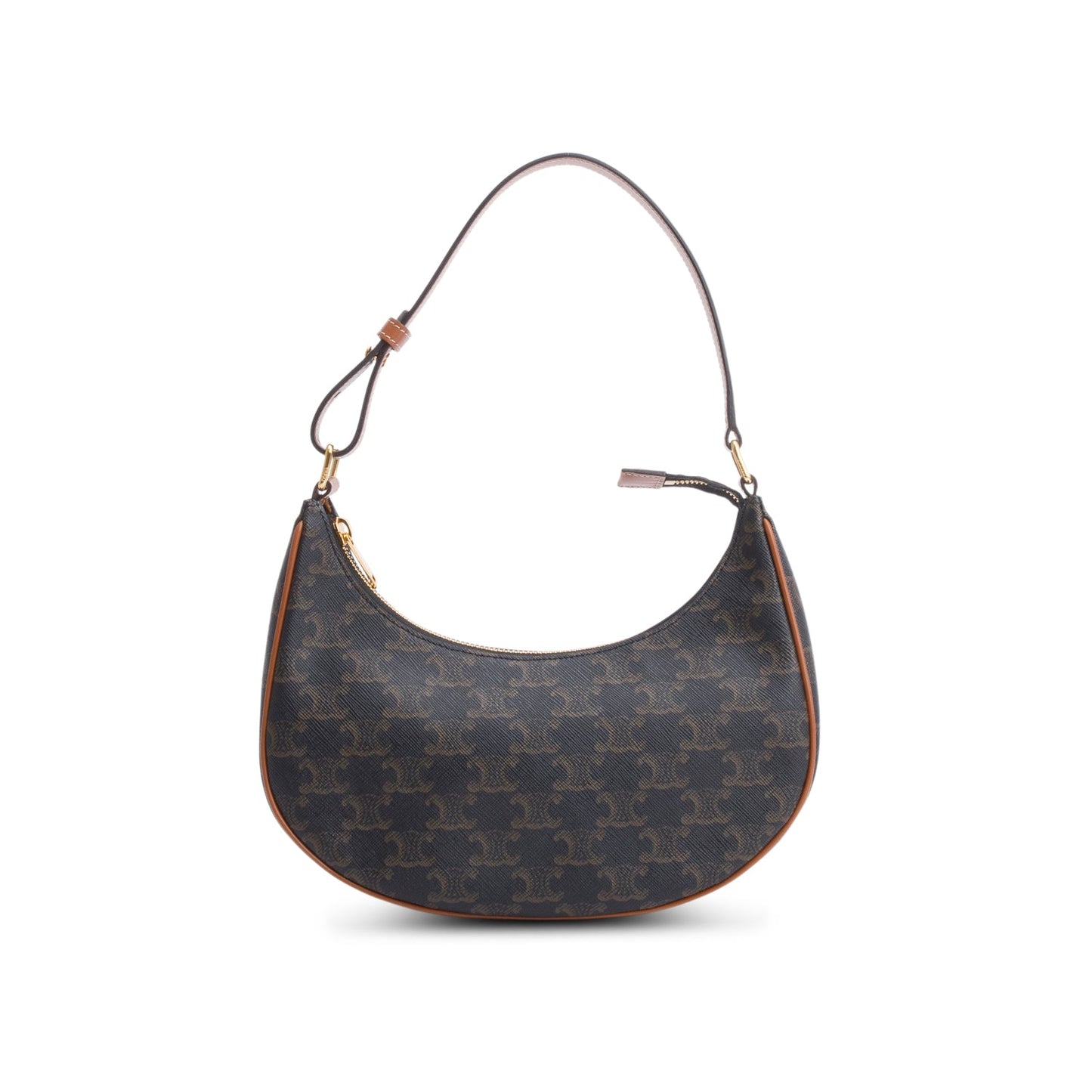 Celine 2022 Brown Triomphe Canvas and Calfskin Ava Shoulder Bag
