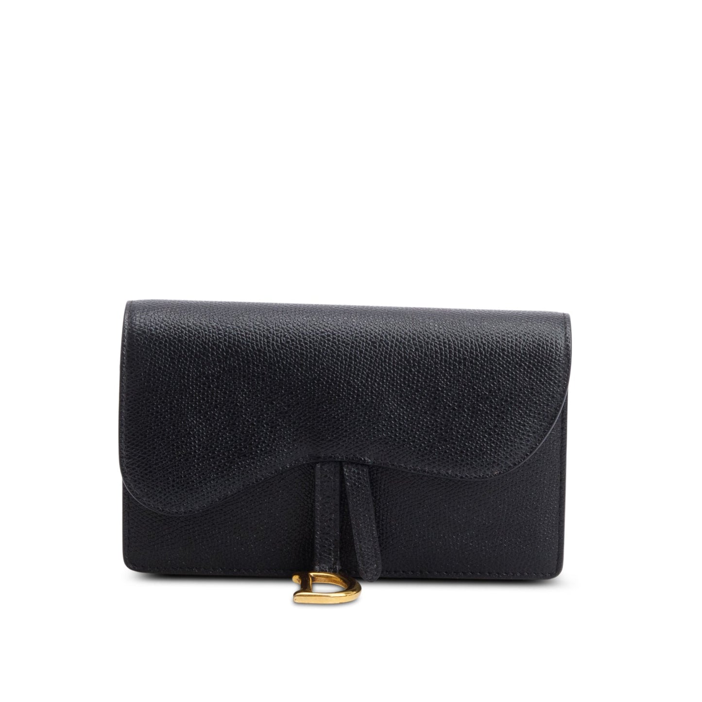 Christian Dior Black Grained Calfskin Saddle Belt Bag