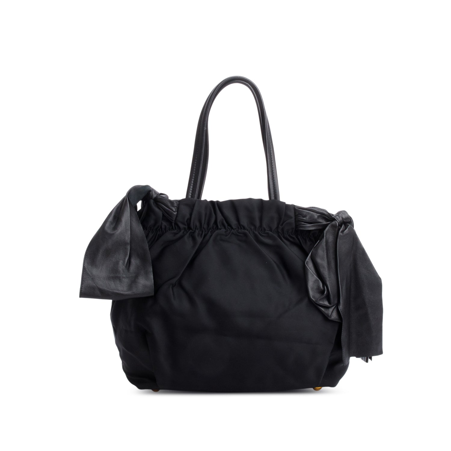 Prada Black Tessuto Bow Nylon Tote Bag