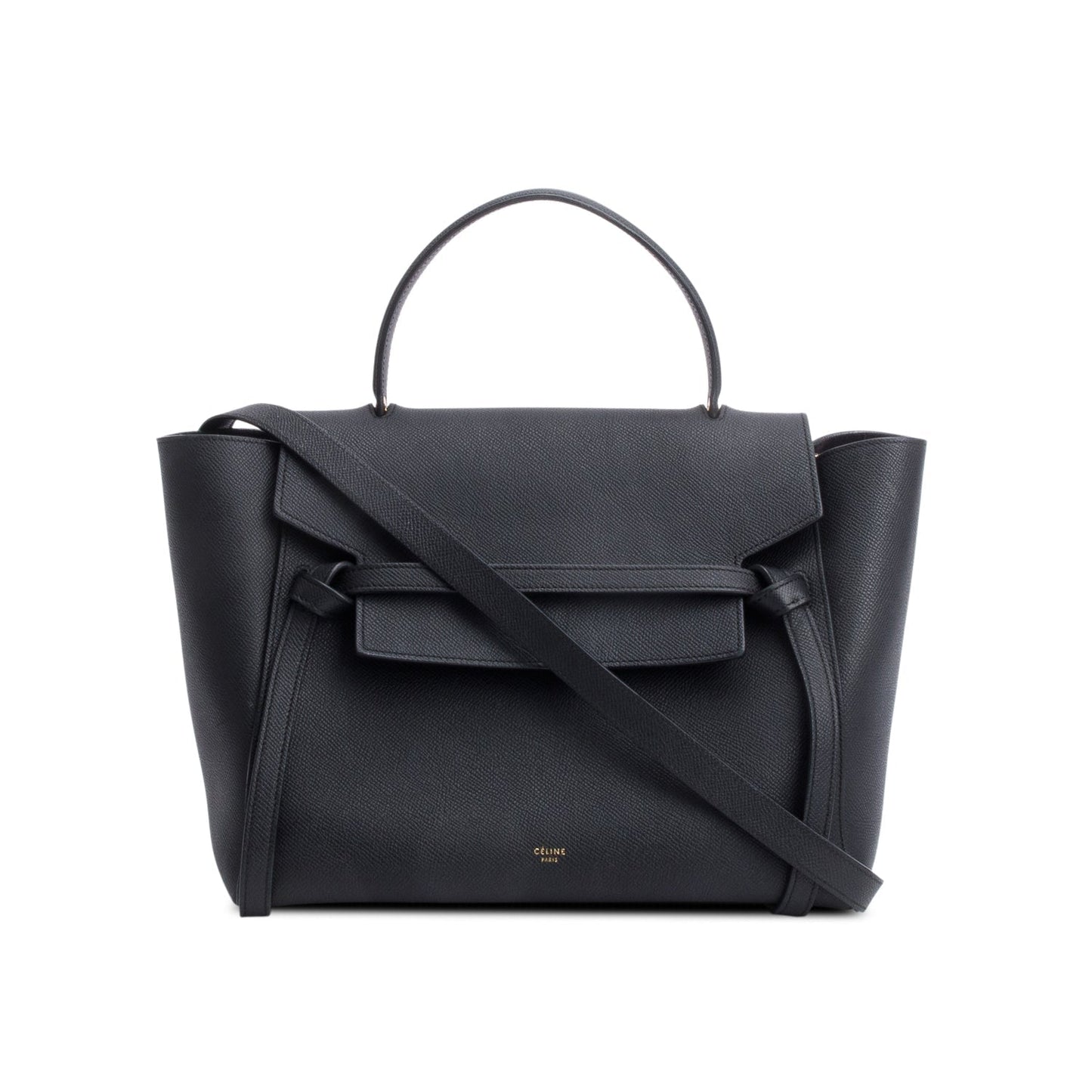 Celine Black Grained Calfskin Leather Mini Belt Bag