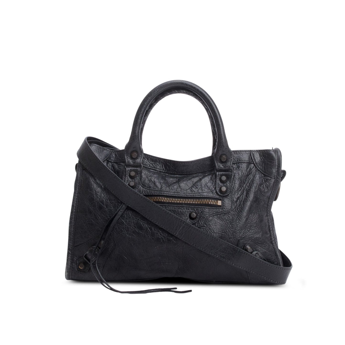 Balenciaga 2024 Black Arena Leather Small Le City Bag