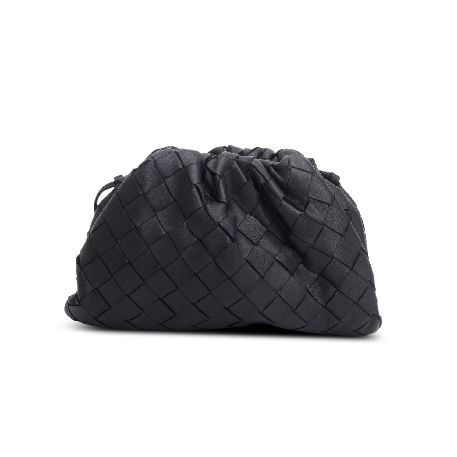Bottega Veneta Blsck Calfskin Intrecciato Leather The Mini Pouch