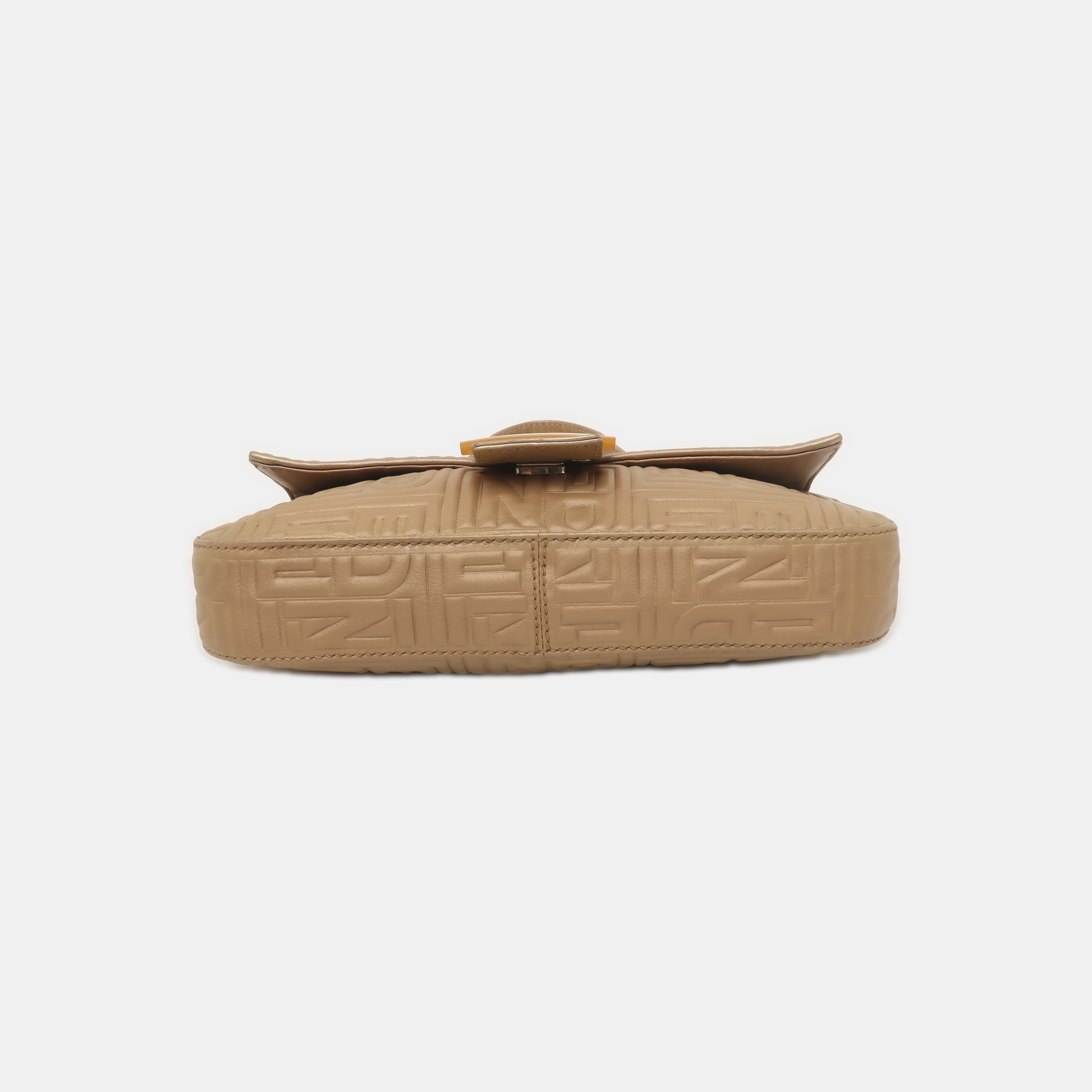 Fendi Baguette 1997 Re-edition 3D Embossed Gold Leather Shoulder bag