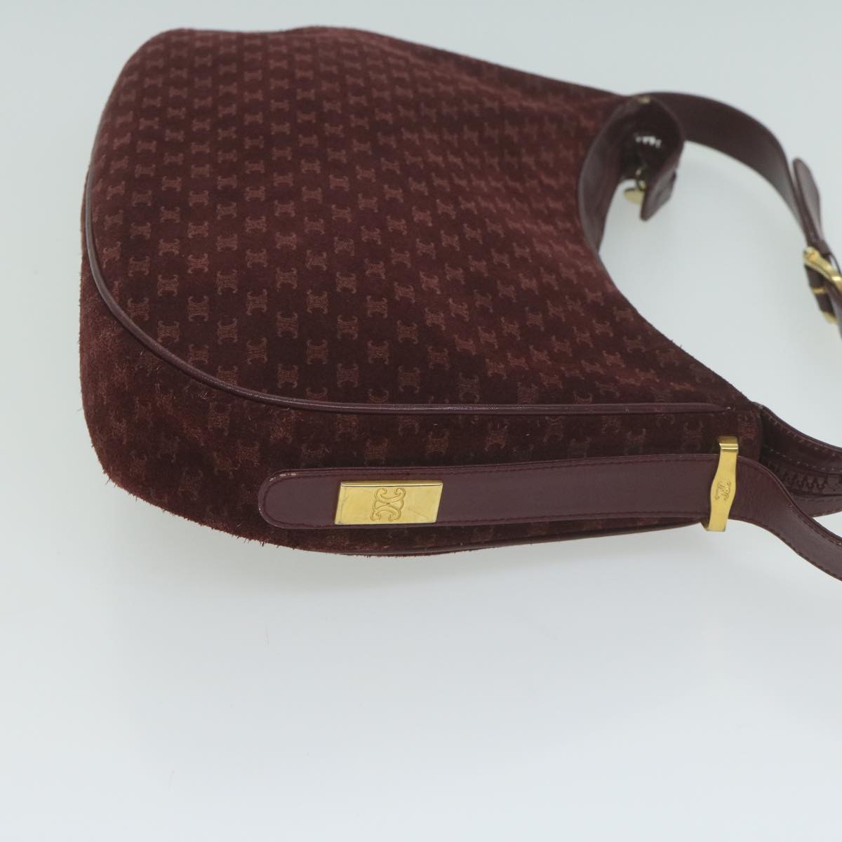 Luxury CELINE Macadam Canvas Shoulder Bag Red 64736