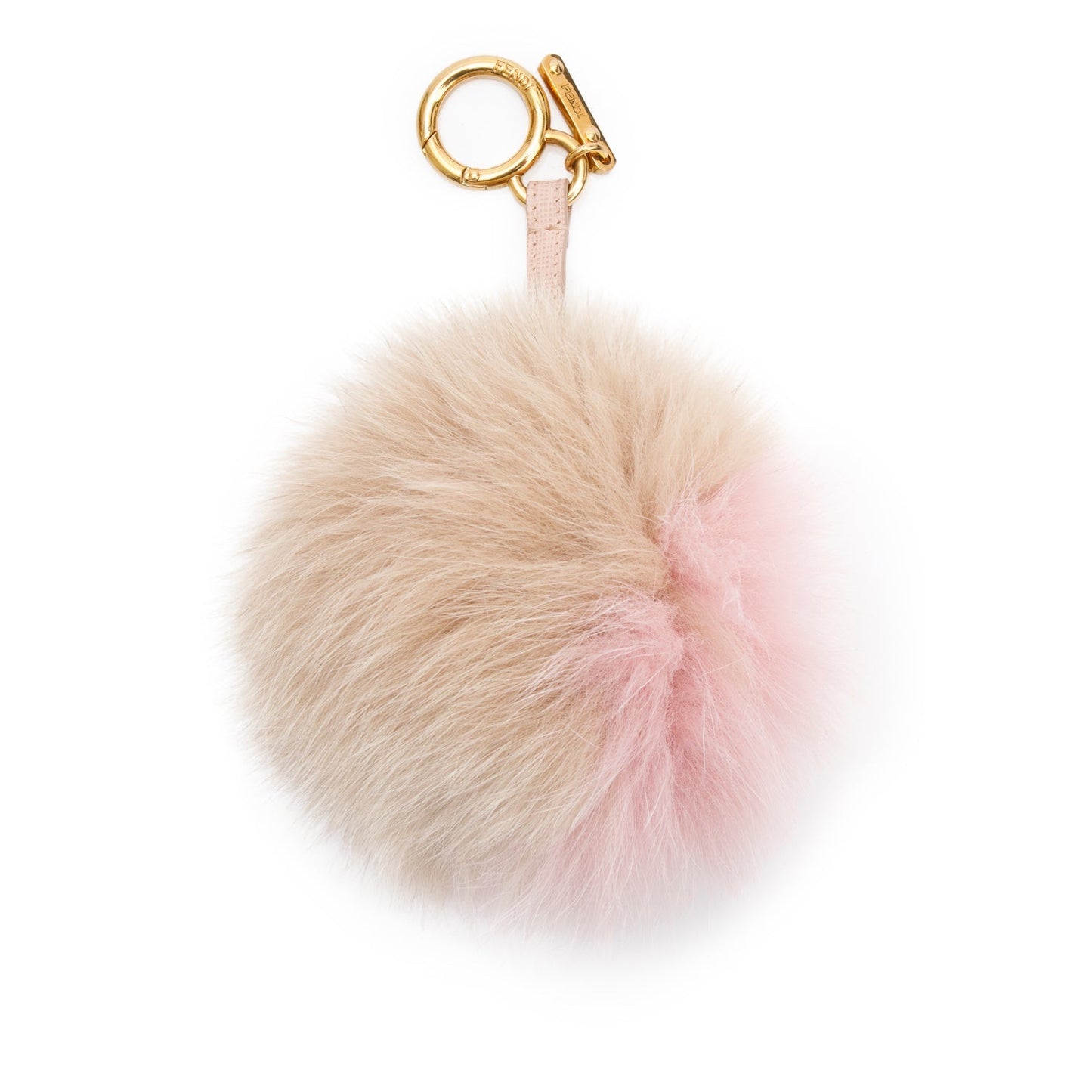 Fendi Pink/Brown Mink Fox Fur Pompom Bag Charm