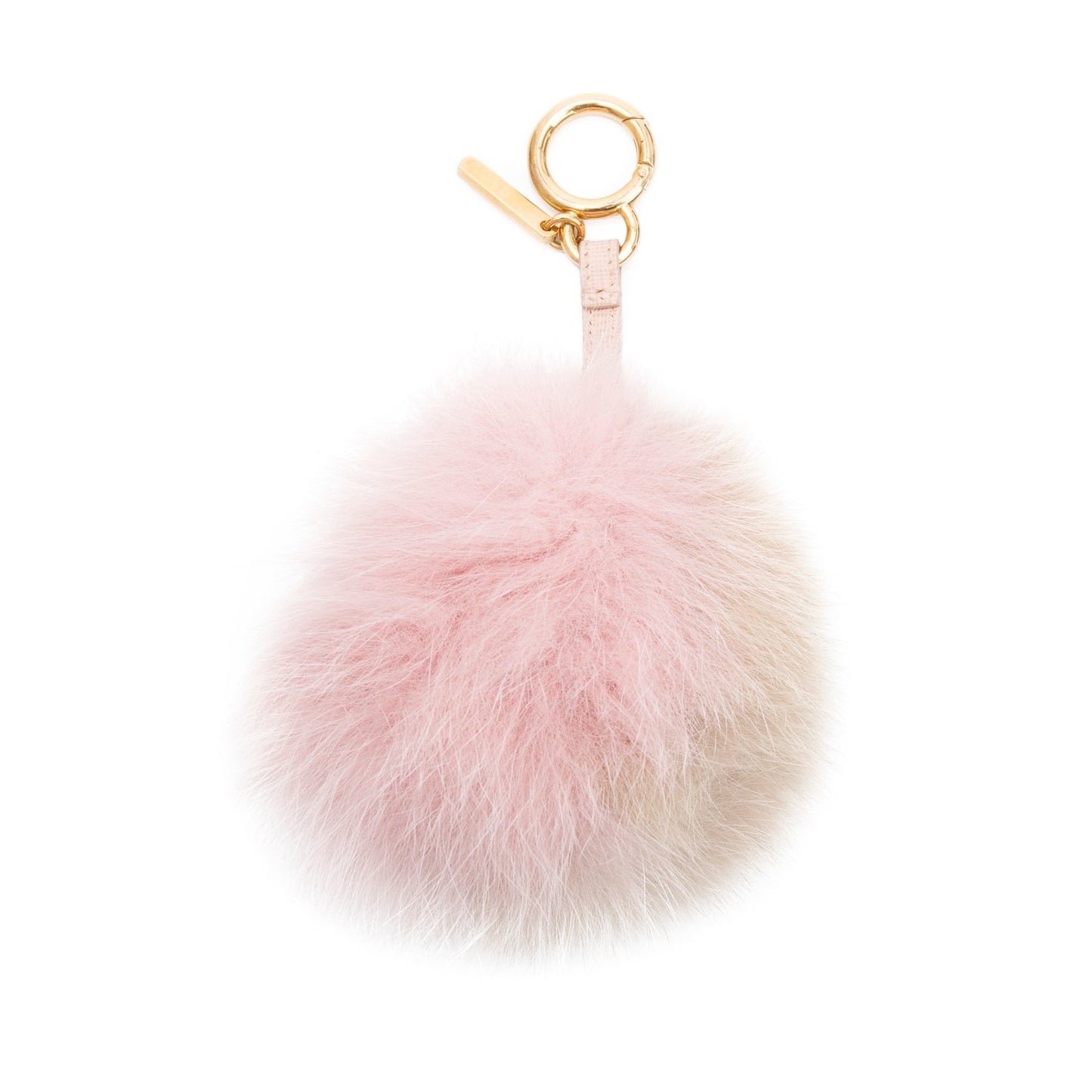 Fendi Pink/Brown Mink Fox Fur Pompom Bag Charm