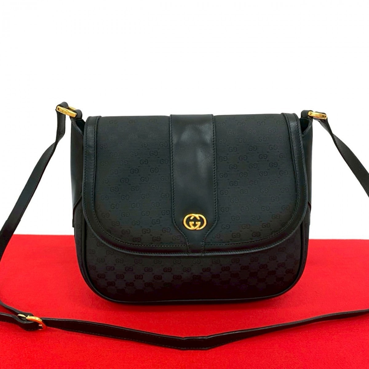 GUCCI Shoulder Bag leather black