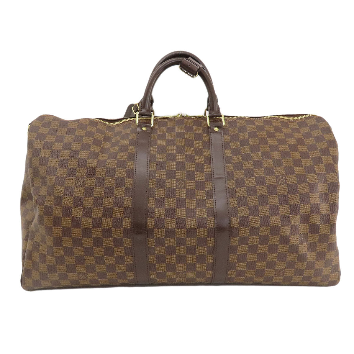LOUIS VUITTON Boston Duffel bag Damier canvas Brown Keepall bandouliere55 Damier canvas