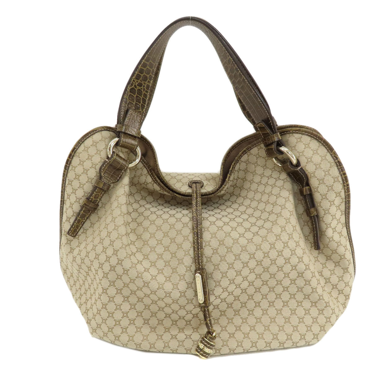 CELINE Tote Bag canvas beige Macadam Pattern Women