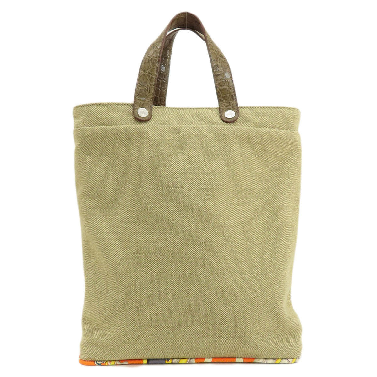HERMES Handbag Cotton, Silk Brown Petit Ash Tote Women