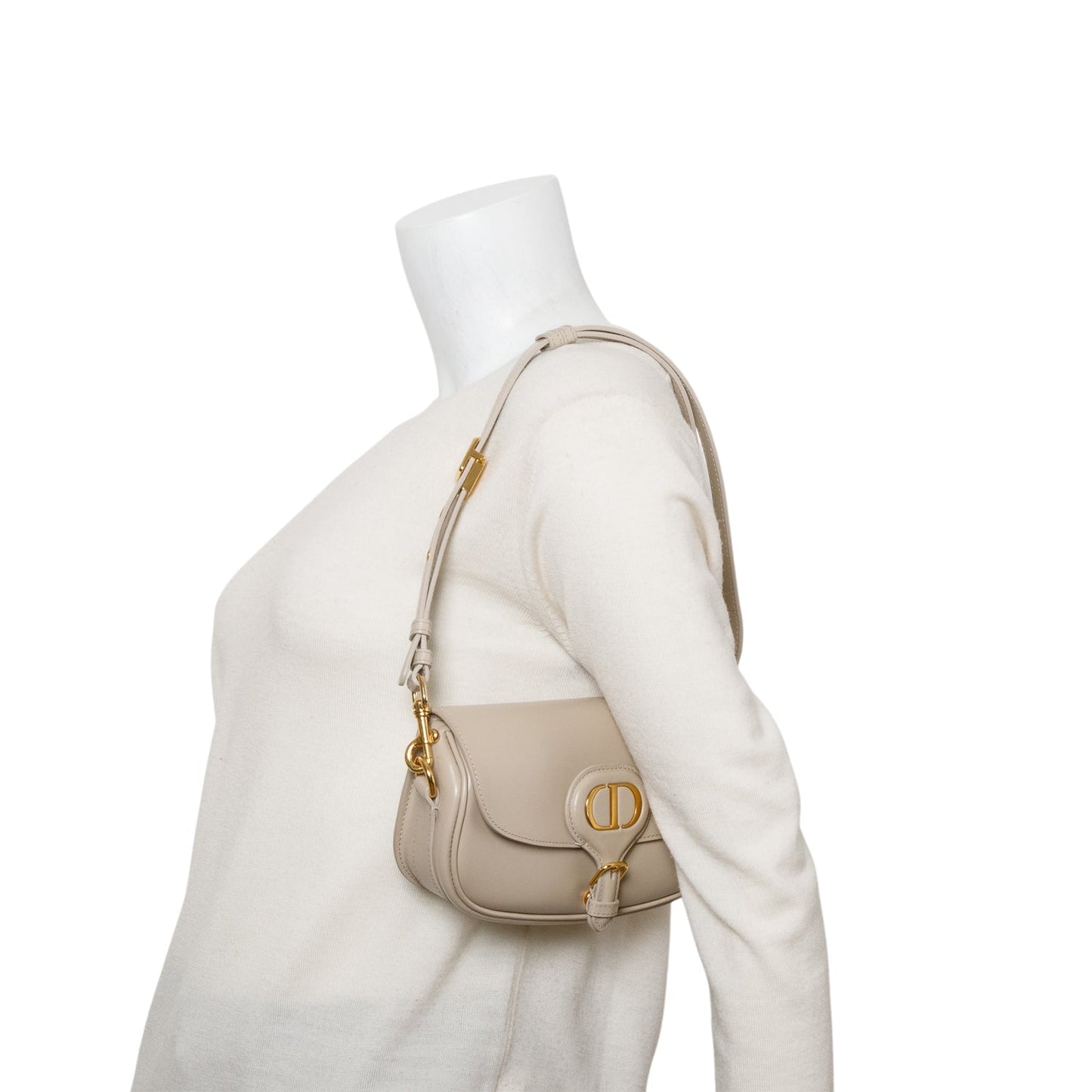 Christian Dior 2022 Taupe Box Calfskin East-West Bobby Bag