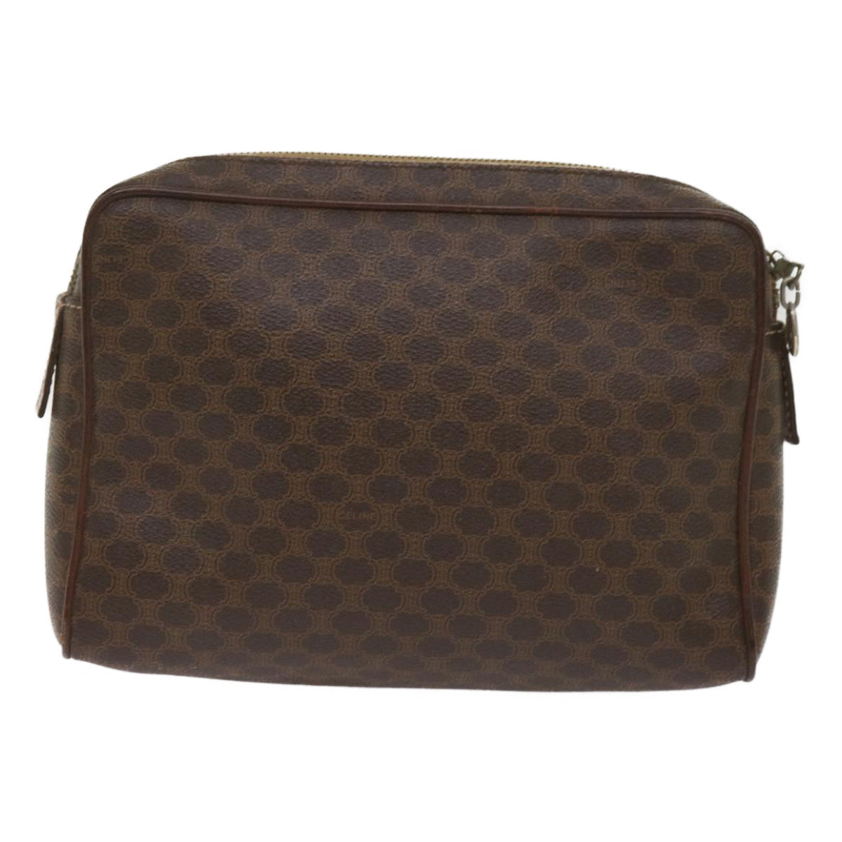Luxury CELINE Macadam Canvas Clutch Bag PVC Brown 65270
