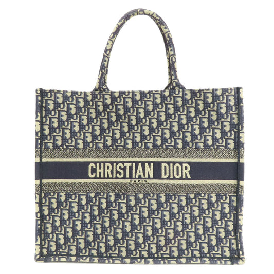 Christian Dior Tote Bag canvas Navy book tote large Women