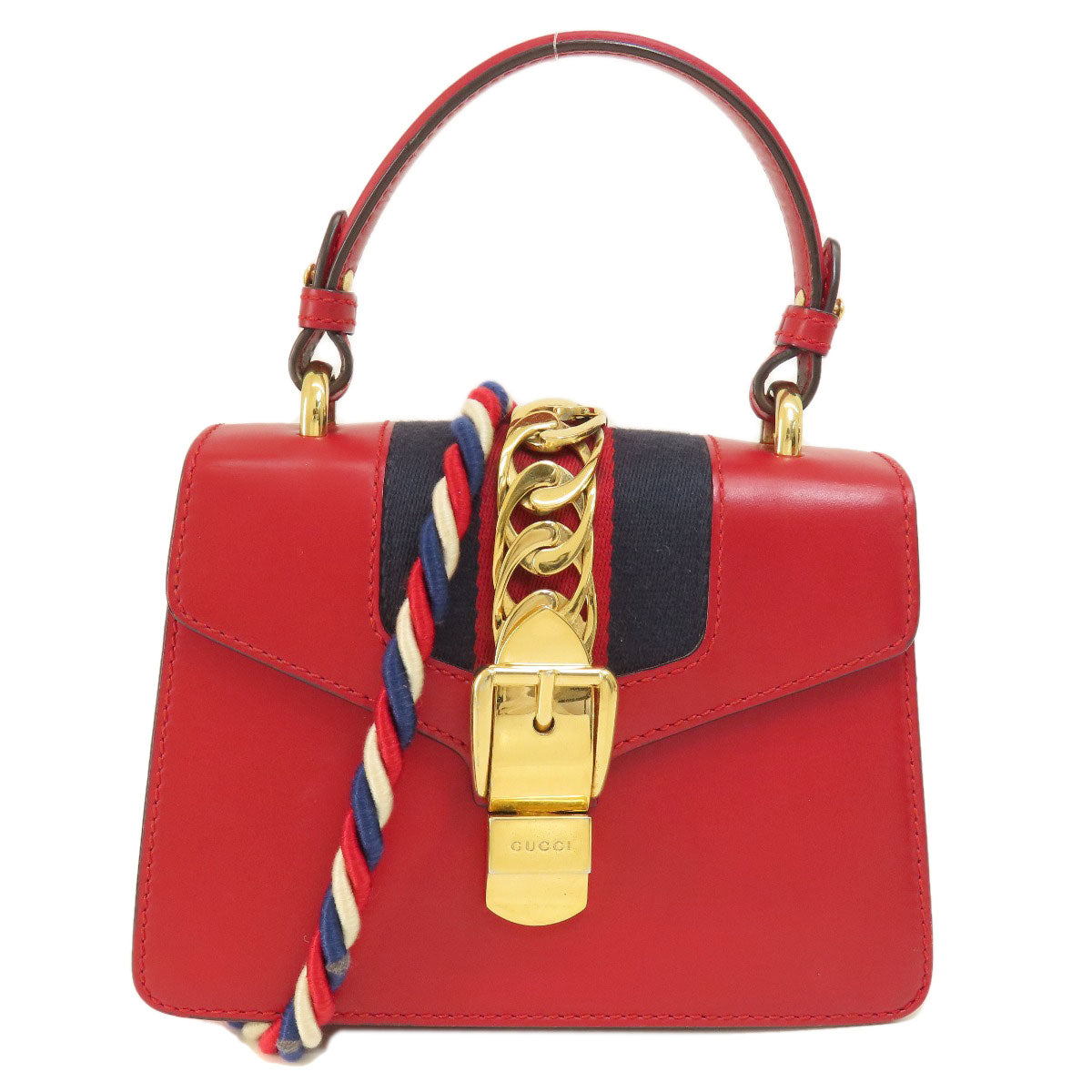 GUCCI Handbag 4720270 Calfskin Red Sylvie