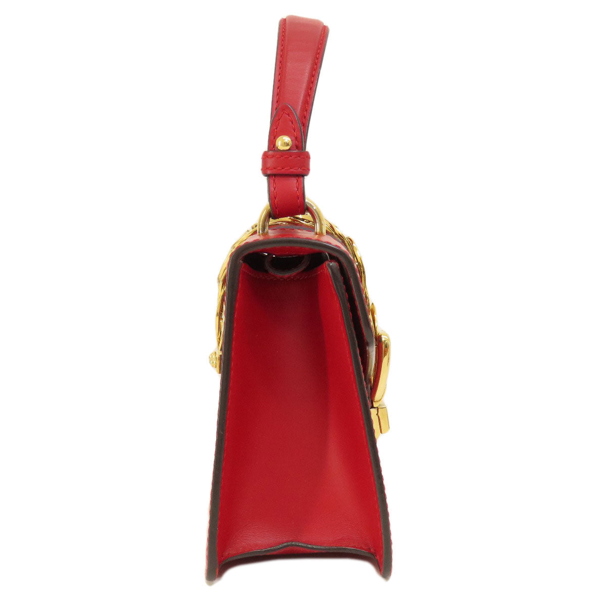 GUCCI Handbag 4720270 Calfskin Red Sylvie