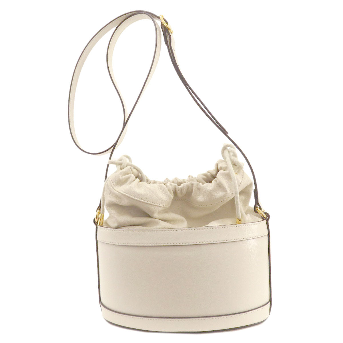 GUCCI Tote Bag 602118 leather white Horsebit Bucket Bag